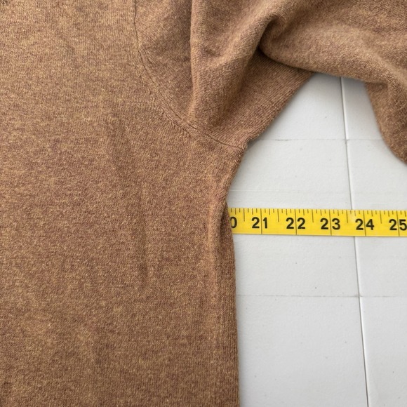 J Crew Sweater Womens M Brown Merino Wool Blend Tunic Side Slits Casual Preppy - Picture 8 of 10